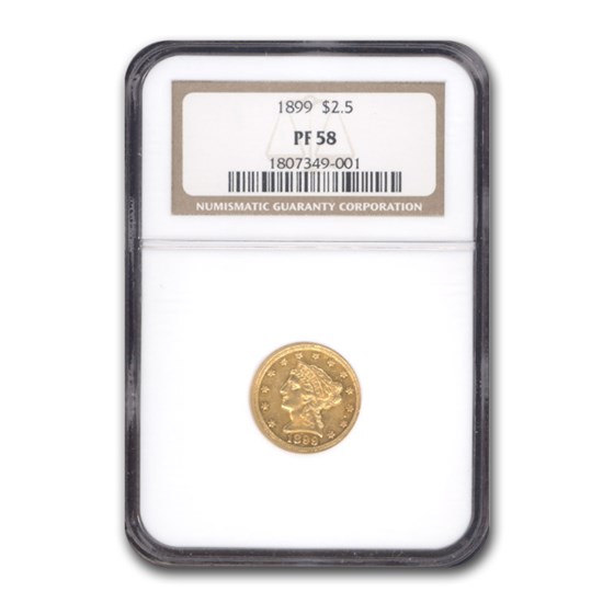 1899 $2.50 Liberty Gold Quarter Eagle PF-58 NGC 1899 $2.50 Liberty Gold Quarter Eagle PF-58 NGC
